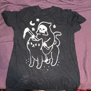 Cat death black t-shirt